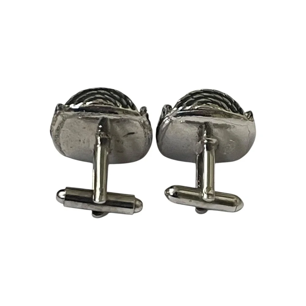 Moonglow Lucite Swank Cufflinks Rose Pink Vintage 1960s Silver Tone